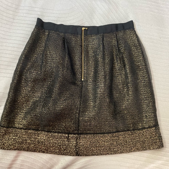 Beautiful black and gold LOFT holiday / party mini skirt - ladies 8 - Picture 4 of 7